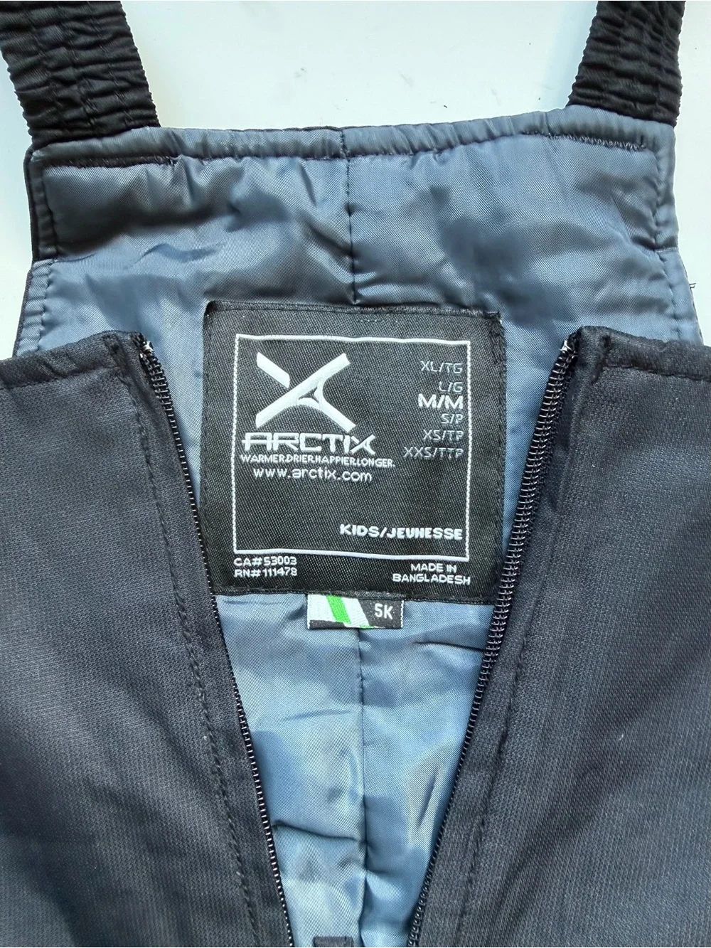 Arctix Black Kid’s Snow Bib Overalls size M/M